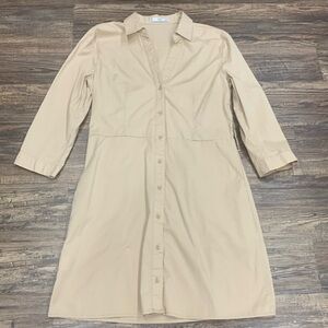 Mango beige shirt dress